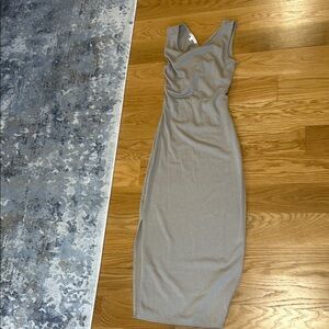 Gray One Shoulder Sheath Midi Dress for Cocktail